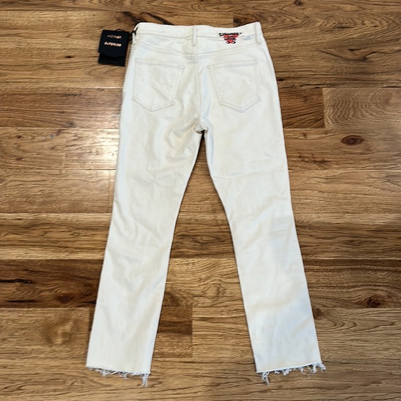 NWT Mother Jeans- The Dazzler Ankle Fray. Superstition (off white/cream color) - Picture 2 of 3